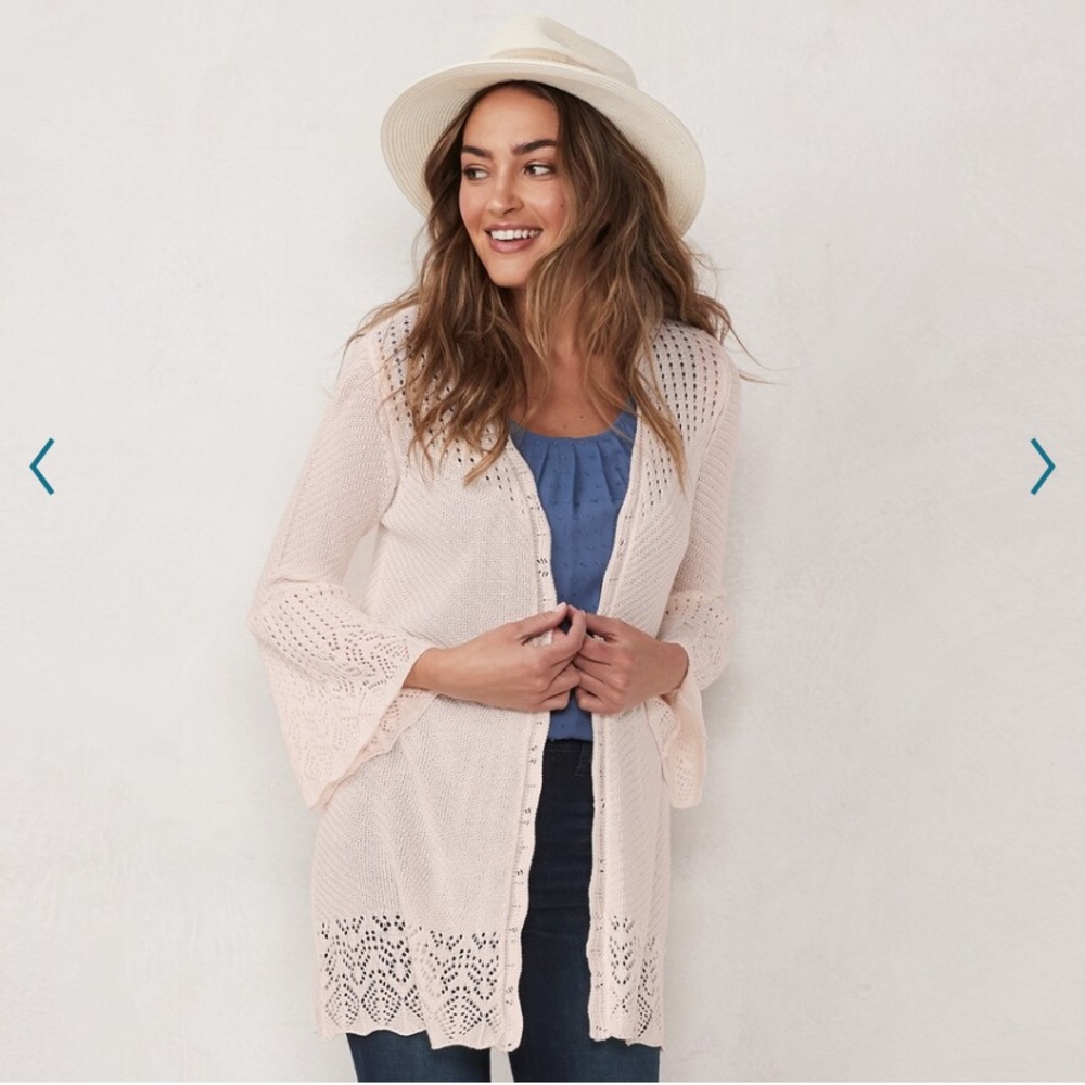 LC pointelle cardigan NWT
